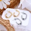 Orecchini a bottone 1 paio di anelli a C solidi Accessori per orecchie di lusso leggeri in acciaio al titanio placcato oro 18 carati di alta qualità