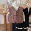 Waistcoat Winter New Baby Sleeveless Warm Vest Infant Girl Thick Windbreak Vest Fashion Ruffled Jacket Solid Kids Cotton Cardigan Coat H240508