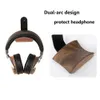 Tillbehör Pure Wood Walnut Headphone Stand Mount Solid Wood Earphone Rack Hanger Aluminium Alloy Desktop Gaming Headphone Bracket Holder