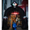 Partihandel Airblown utomhusdekoration Uppblåsbar Halloween -båge med Grim Reaper för semesteranvändning