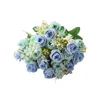 Dekorativa blommor Faux Silkduk Utsökande koreansk stil Artificial Rose Bouquet For Home Wedding Decor 10 Gorks Simulering Flower Bunch