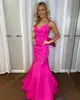 Taftata Mermaid Formalna sukienka imprezowa 2K24 Seksowna otwarta back Big Bow Lady Pageant Event Event Specjalny okazja Gala Koktajl Czerwony dywan Suknia Strażowa Pink Pink