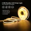 12V 24V COB LED -strip Light 320 480 LEDS DC Plug 2Pin Wire Högdensitet Linjär belysning Varm naturlig kall vit flexibel tejp