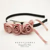 Hair Accessories Fashion Woman Girls Flowers Pearl Headband Band Elegance Sweet Side Long Ribbon Rose HairBands Hoop