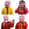 China Spring Festival Parade Plastic Big Head Doll + Clothing Mask Head Cover Yangko Dance Props Outfit Folk Celebration Costume