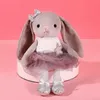 Plush -poppen Kawaii Ballet Rabbit Plush Toy Soft Stuffed Animal Lute Long Ear Bunny Plush Doll Toys For Kids Baby Sleeping Plushie Pillow Toyl2404