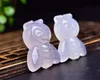 Arts and Crafts Natural Chalcedony Carving Cute Bee Animal Stone Handicraft Small Ornaments Home Decoration Holiday Gift Meaning Good Luck YQ240119