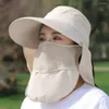 Cykelmössor UV -skydd Sun Hat Summer Face och nackskydd Cover Ear Flap Women Hattar utomhusfiskejakt Vandringslock