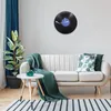 Настенные часы кварцевые круглые ретро часы художественный дизайн кухня гостиная украшение дома пластинка синий черный пластик