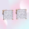 Boucles d'oreilles bijoux mode femme masque à hommes boucles d'oreilles hip hop diamant étouffe oreilles glacé bling cz rock punk ronde mariage cadeau268n2249002