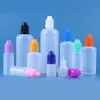 Flacons compte-gouttes 3 ml 5 ml 10 ml 15 ml 20 ml 30 ml 50 ml en plastique PE flacon à aiguille vide souple avec capuchon à l'épreuve des enfants embouts compte-gouttes longs et fins BJ