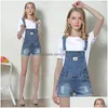 Mulheres Jeans Atacado- Mulheres Macacões Combinaison Curto Femme Playsuits Moda Macacão Denim Shorts Drop Delivery Vestuário Womens Dhlnm