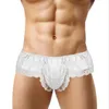 Cuecas homens rendas transparente sissy calcinha sexy cetim g-string tanga u convexo para homem briefs respirável gay bikini roupa interior