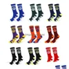 Sports Socks 5Lel Mens Hosiery Basketball Trendy Brand Personalized Football Print Mid Length Outdoor Running Sweat-Absorbing Long D Dhjps