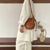 Niche Design Pumpkin Bag Premium Texture Beaded Bucket Bag Simple Single Shoulder Crossbody Bag 012524a