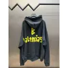 High Designer Sweater Hoodies Mens Men Men Sweatshirt Hoody Versie Balencigaas Paris B Familie Tape AMERIKAANS PATRIP Letter Loose Fittin Fymu Losse mouwen