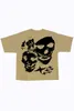 Men's T-Shirts Y2k top High street skeleton face print short sleeve T-shirt 2023 summer new Harajuku fashion street men loose T-shirtephemeralew