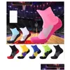 Sports Socks Elite Basketball Socks Men And Women Breathable Sweat Odour Sports Towel Bottom Thickening Friction Proof Middle Tube Dro Dh6Pb