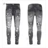 Designer roxo jeans para homens e mulheres jeans caminhadas calça rasgado hip hop high street marca de moda para hombre motocicleta bordado perto 9053 9476