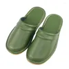 Slippers Huispantoffel Klassiek Leer Groen Gigantisch Grote maat 45 46 Unsiex Heren Dames Europa Stock Home Indoor Schoenen