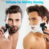 Elektriska rakare Electric Shaver Washable Rechargeble Electric Razor Hair Clipper Cutting Shaving Machine For Men Beard Trimmer Wet-Dry Dual Use Q240119