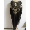 Ethnic Clothing Dashiki Womens Dress Sequins Evening Dresses 2021 Plus Size Maxi African Clothes Elegant Kaftan Muslim Fashion Robe D Dhpil