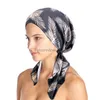 Женский новый предварительно завязанный эластичный тюрбан с принтом, мусульманский длинный хвост, хиджаб, парик, шляпа, платок, химиотерапия, кепка, модная пиратская шляпа