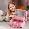 Beauty Fashion 30 unidades kit de maquiagem infantil para meninas - conjunto de maquiagem lavável brinquedo cosmético com estojo de transporte presente de aniversário para meninas de 4 a 8 anos de idadevaiduryb