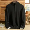 Ropa deportiva para hombre, suéteres de cuello alto, jerseys de punto, suéter de manga larga de Color sólido, abrigos básicos con cremallera de gran tamaño para hombre 240119