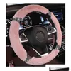 Чехлы на руль Ers Winter Diamond Sparkling Fashion Custom Women Girl Warm P Car Suv Protector Украшение Прямая доставка Automob Dhbcn