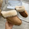 مصمم UGSS Fluffy Slipper Australia Platforms Slippers Scuffs Wool Sheepes Sheepskin Fur Leather Classic Classic Women Outside Outside
