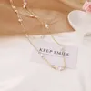 Collana multistrato da donna di nuovo stile Collana con perle artificiali placcata in oro Collana con perle