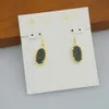 デザイナーKendrascott Neclace Jewelry Ke Jewelry Lee Oval Black Crystal Tooth Stone Pendant Earrings Earhooks Earrings