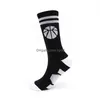 Sports Socks 5Lel Mens Hosiery Basketball Trendy Brand Personalized Football Print Mid Length Outdoor Running Sweat-Absorbing Long D Dhjps