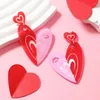 Ohrstecker Einzigartiges Valentinstag-Rot-Rosa-Herz für Frauen Freundin Mode Acryl-Umschlag Lippe Wassertropfen baumelnder Schmuck