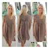 Vestidos informales básicos Estilo Boho Vestido de encaje para mujer Verano Playa suelta Mini Swing Gasa Bikini Er Up Ropa para mujer Entrega de gotas A DHZKY