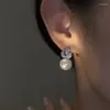 Boucles d'oreilles rondes en Zircon, fleur classique, Rose, mode élégante, Simple, cadeau pour femme et fille, bijoux