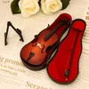 Arti e mestieri Modello di violoncello in miniatura con supporto e custodia Mini violoncello Replica Decorazione della casa Artigianato Mini ornamenti per strumenti musicali YQ240119