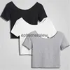 Koszulka damska 2021 Letnie modne koszulki Upraw Top Kobiety Tshirt Solid Kolor O-Neck Kobiety T-shirt T-shirt Sexy Cropped T Shirt Femmeephemeralew