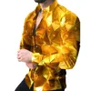 Camicie e camicette casual da uomo Camicie e camicette con grafica barocca 3D a maniche lunghe con bottoni per feste sociali
