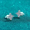 Stud Earrings AZ892-E Lefei Fashion Classic Trendy Luxury Moissanite Fine Clover Star Earring For Charms Women Silver 925 Wedding Jewelry