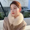 Scarves Fur Scarf Furry Collar For Women Coat Hood Decor Neck Keep Warm Natural Luxury Thick Shawl