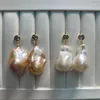 Boucles d'oreilles à tige en argent Sterling, grande perle, couleur blanc, naturel, Baroque, Micro-incrusté de Zircon, court, Postag féminin