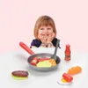 Küchen Spielen Essen 8PCS Küche Lebensmittel Spielzeug Simulation Geschirr Spielset Pretend Spielen Topf Steak Gemüse Brot Hot Dog omelett ldren Mädchen Toyvaiduryb