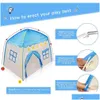 Other Children Furniture Kids Play Tent Princess Playhouse Pink Castle - Blue Drop Delivery Home Garden Dhgez