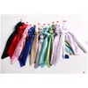 Haaraccessoires Streamers Elastische Chouchou Bands Dames Effen Kleur Haren Ringen Strik Dagelijks Hoofddeksels Lint Drop Delivery Baby Kids Mat Dhhml