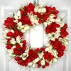 Flores decorativas 40 cm Corona de tulipán artificial Simulación Puerta de boda Decoración colgante de pared para el día de San Valentín Decoración de la madre