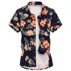 Camicie casual da uomo Stile estivo Moda Camicia hawaiana a maniche corte con risvolto Abbigliamento maschile Taglie forti 5XL 6XL 7XL Fiore