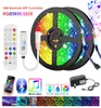 شرائح مصابيح LED Bluetooth 5050 مقاوم للماء 2835 WiFi RGB الشريط المرن LEDS RIBBON 5M 10M 15M مع التحكم في تطبيق الهاتف D158191992