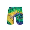 Men's Shorts Tie Dye Colorful 3D Board Trunks Summer Quick Dry Beach Swiming Hip Hop Short Pants Clothes